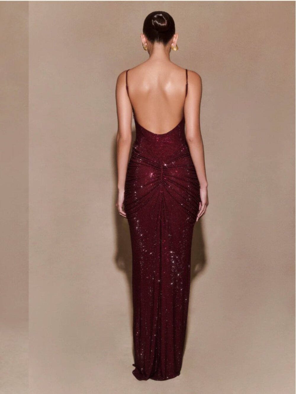 Meshki Roisin Diamante Maxi Dress - Mahogany - Picture 2 of 5